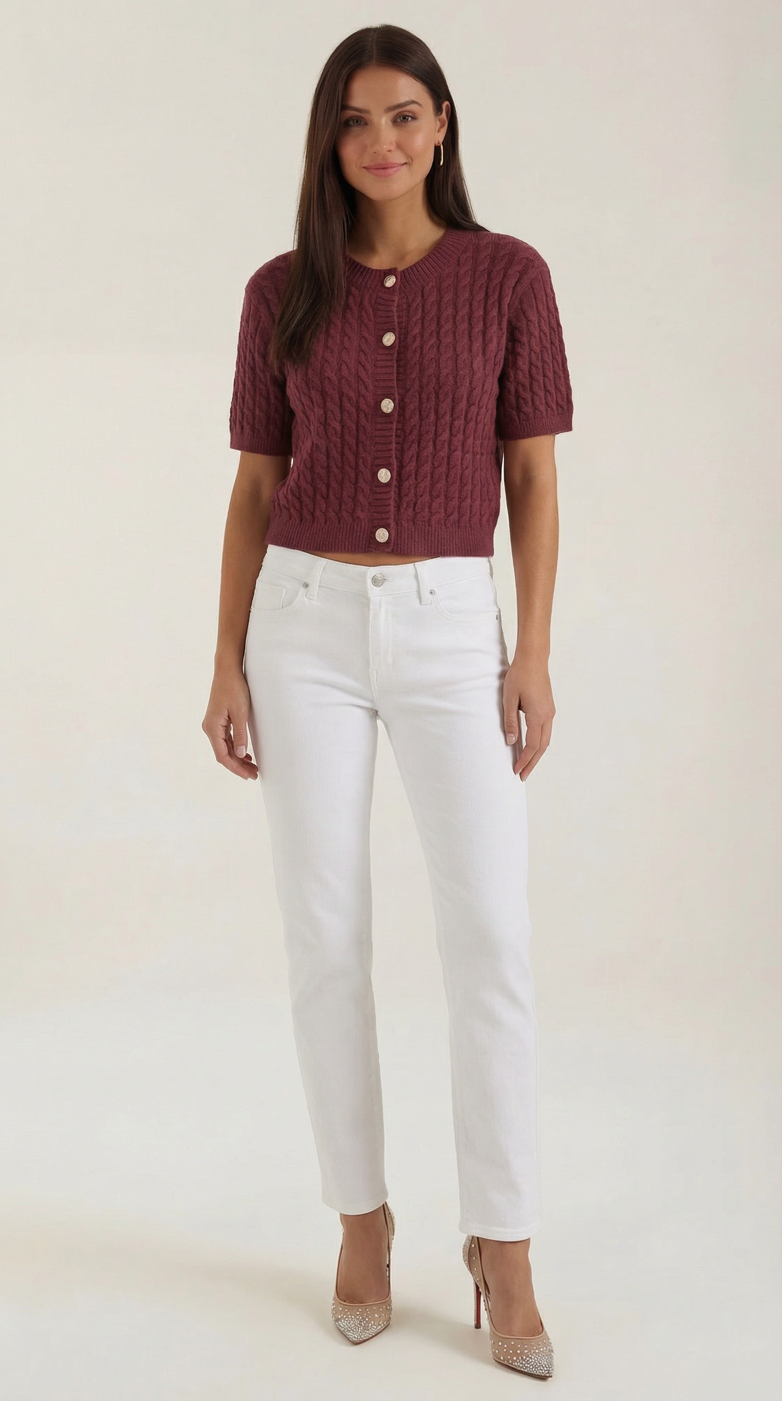 Faith Cropped Knitted Cardigan