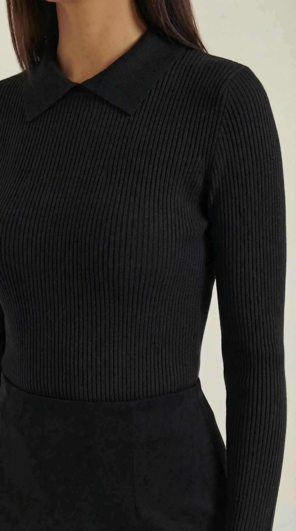 Gail Collared Long Sleeve Wool Top