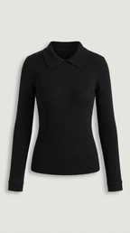 Gail Collared Long Sleeve Wool Top