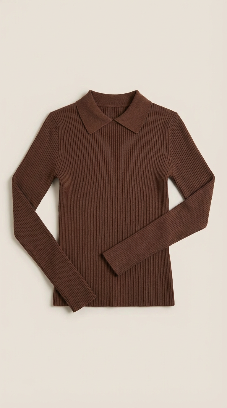 Gail Collared Long Sleeve Wool Top