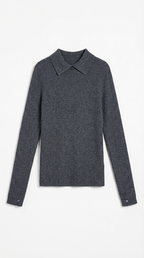 Gail Collared Long Sleeve Wool Top