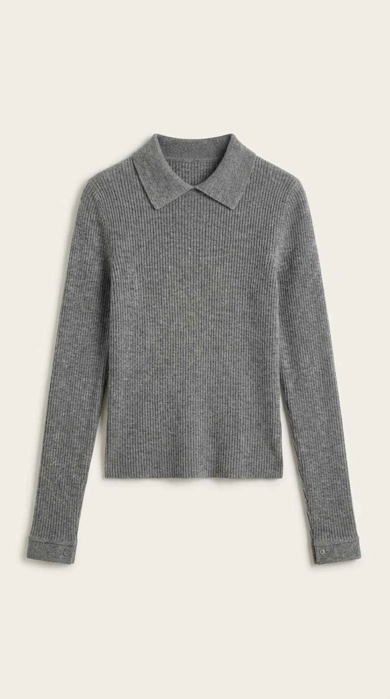 Gail Collared Long Sleeve Wool Top
