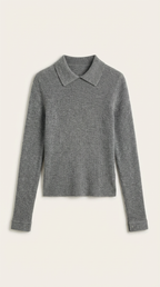 Gail Collared Long Sleeve Wool Top