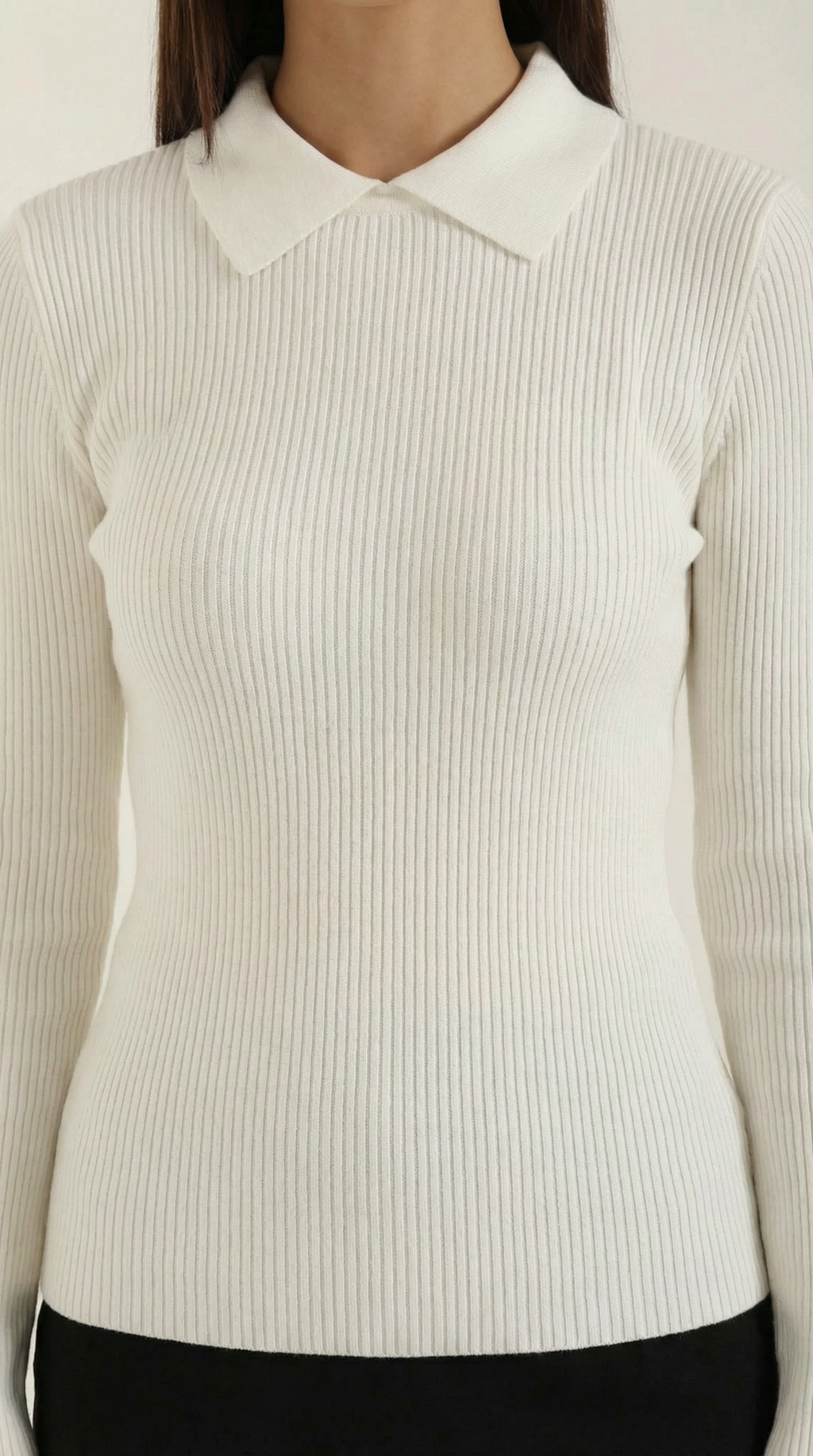 Gail Collared Long Sleeve Wool Top