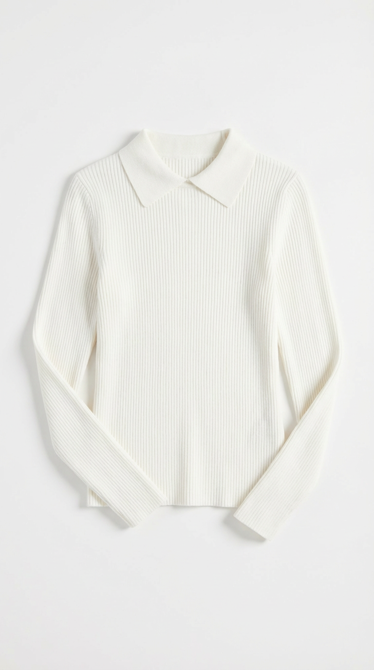 Gail Collared Long Sleeve Wool Top