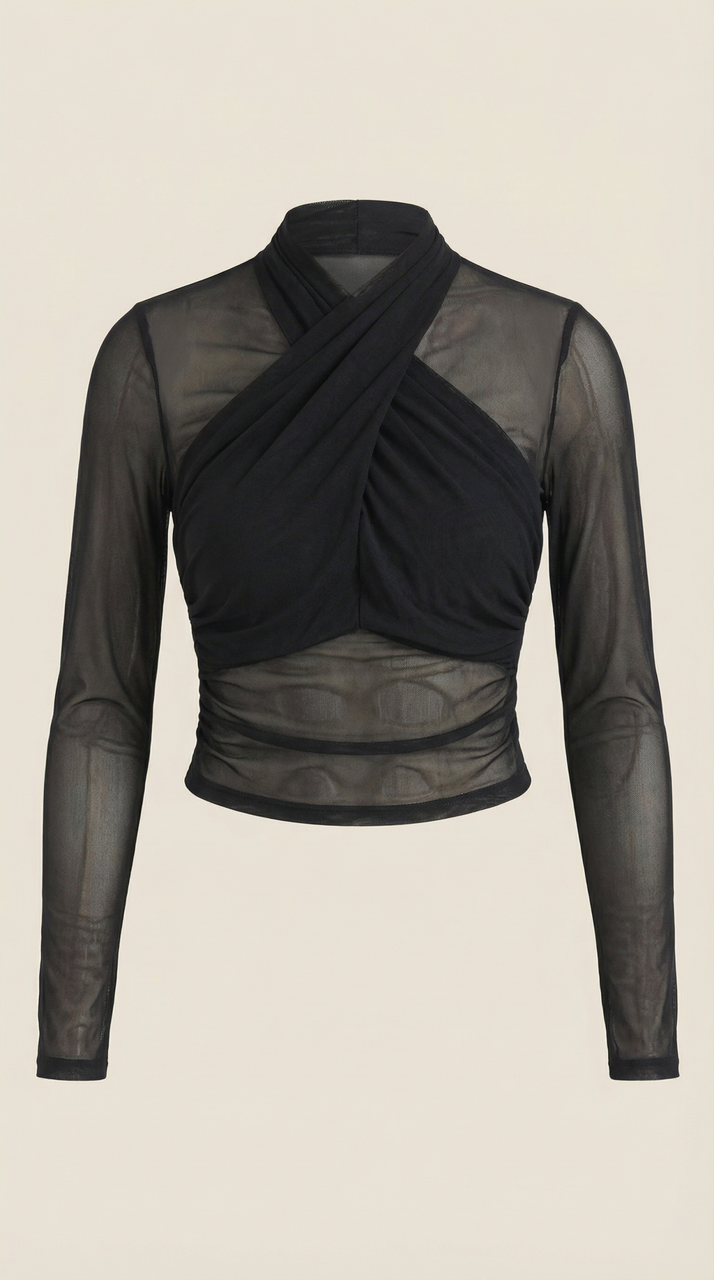 Georgia Sheer Wrap Mesh Top