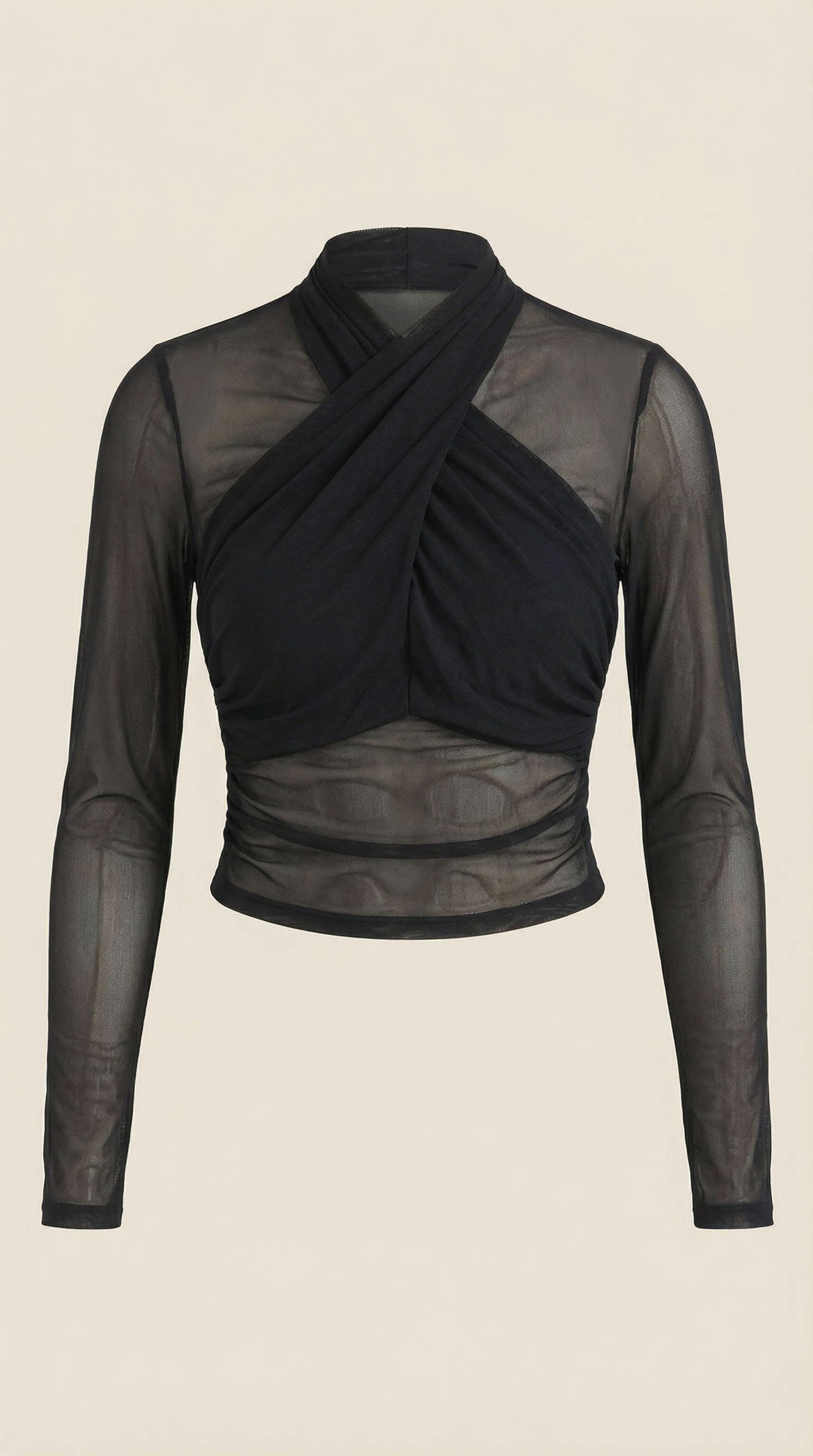 Georgia Sheer Wrap Mesh Top