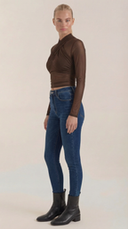 Georgia Sheer Wrap Mesh Top