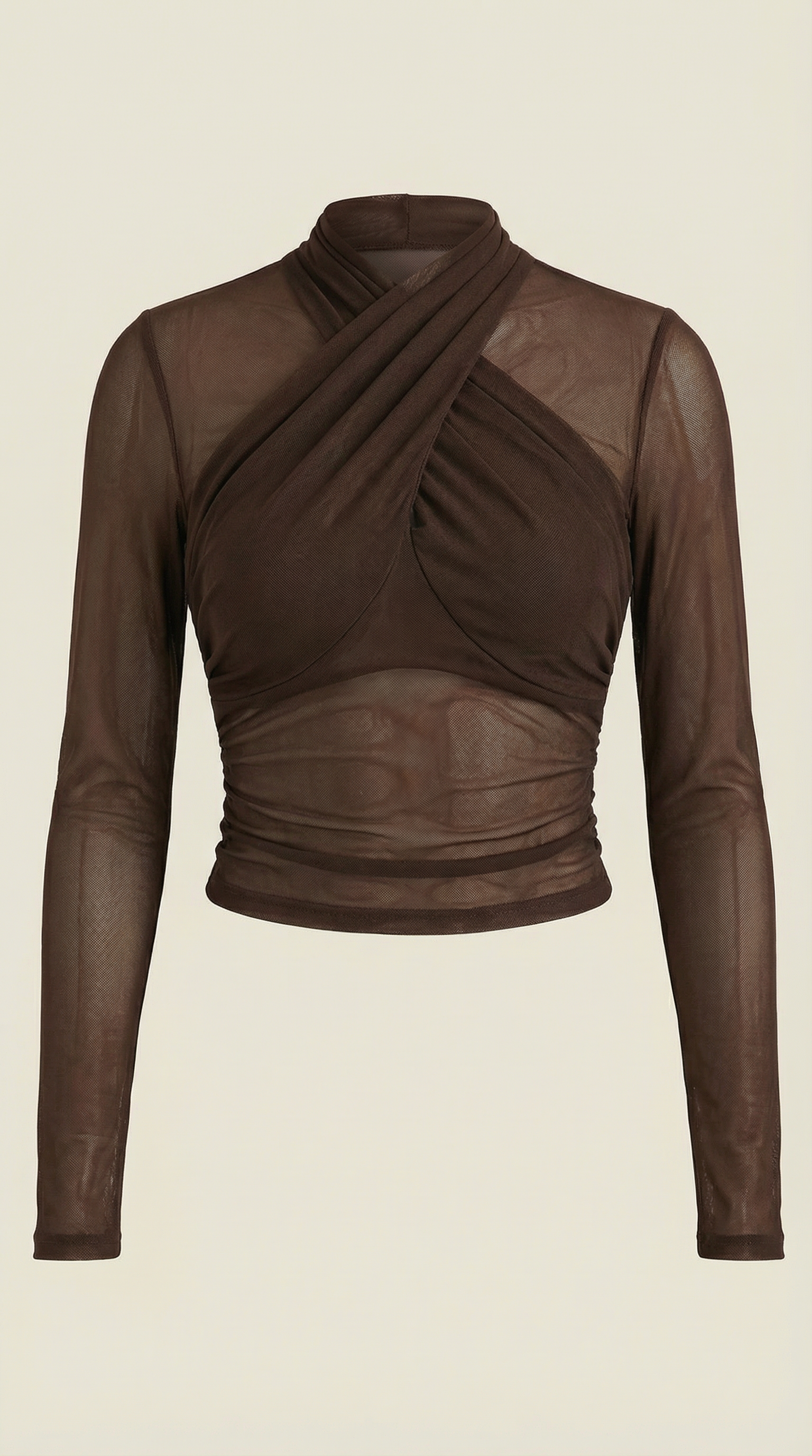 Georgia Sheer Wrap Mesh Top