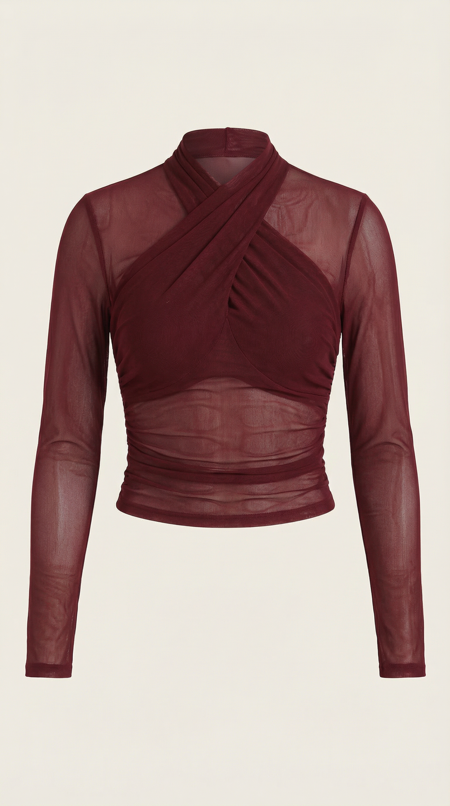 Georgia Sheer Wrap Mesh Top