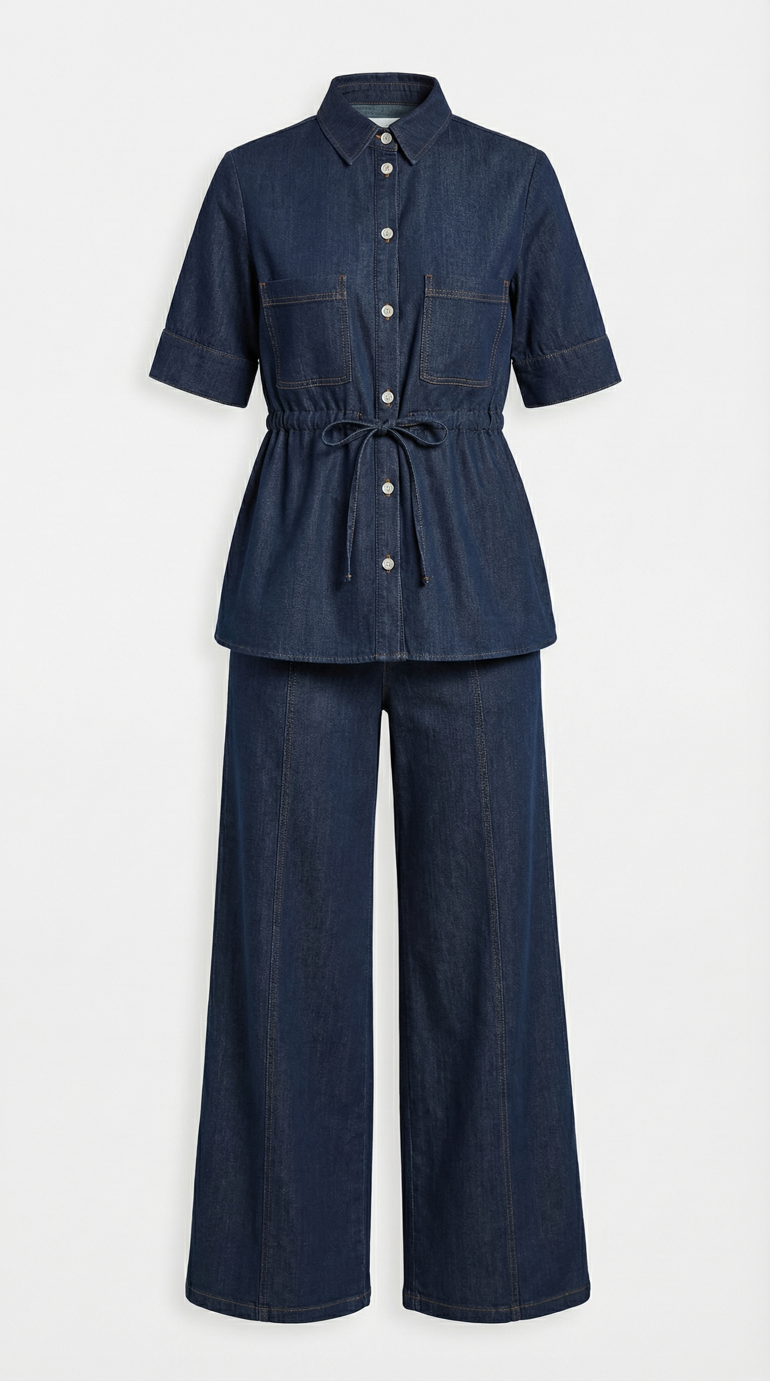 Jade Denim Wide-Leg Pants