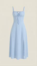 Jade Lace Up Midi Dress