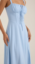 Jade Lace Up Midi Dress