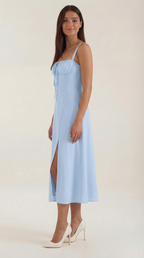 Jade Lace Up Midi Dress