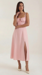 Jade Lace Up Midi Dress