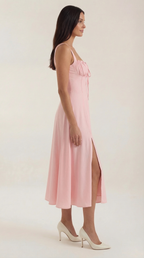 Jade Lace Up Midi Dress