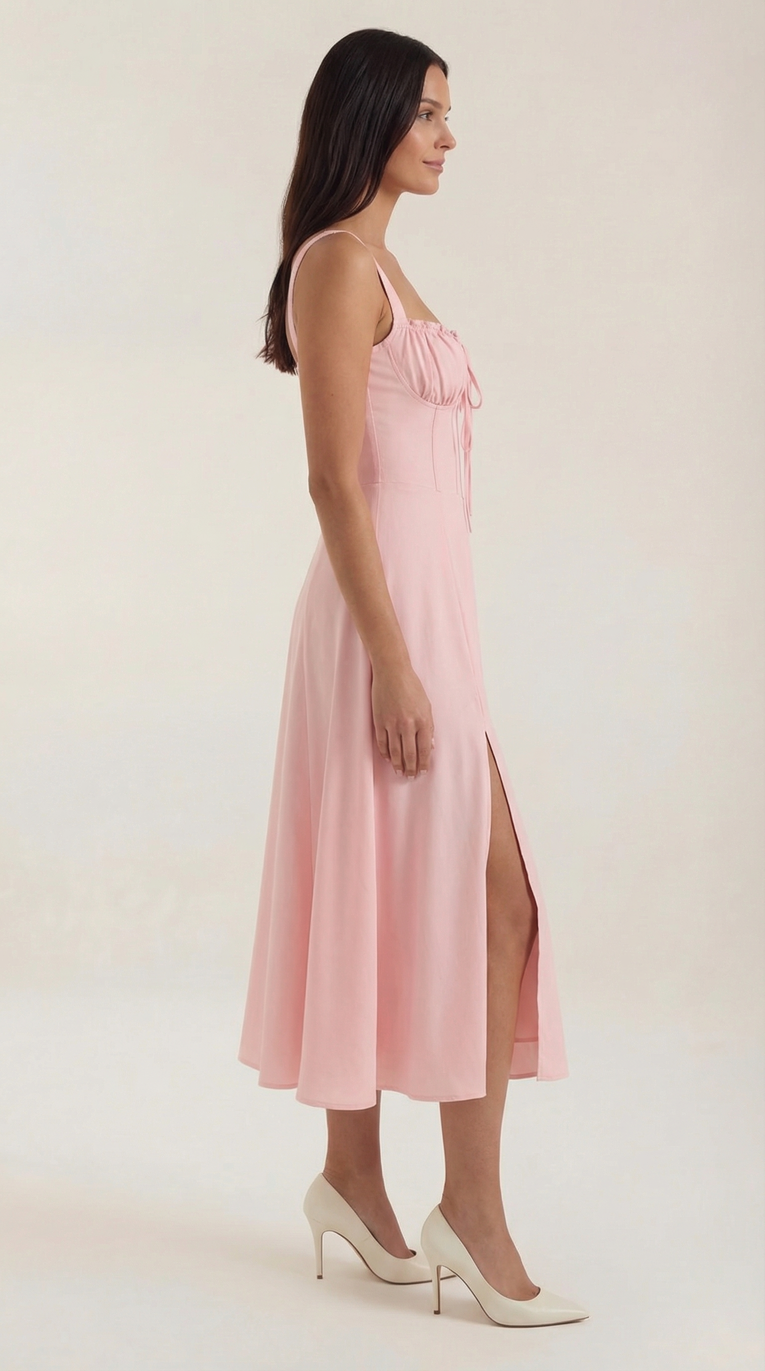 Jade Lace Up Midi Dress