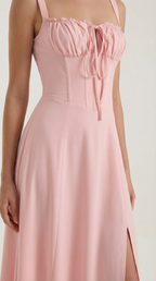 Jade Lace Up Midi Dress
