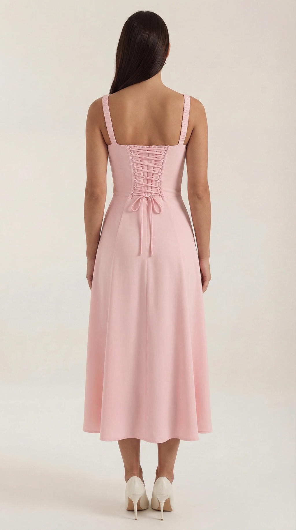 Jade Lace Up Midi Dress
