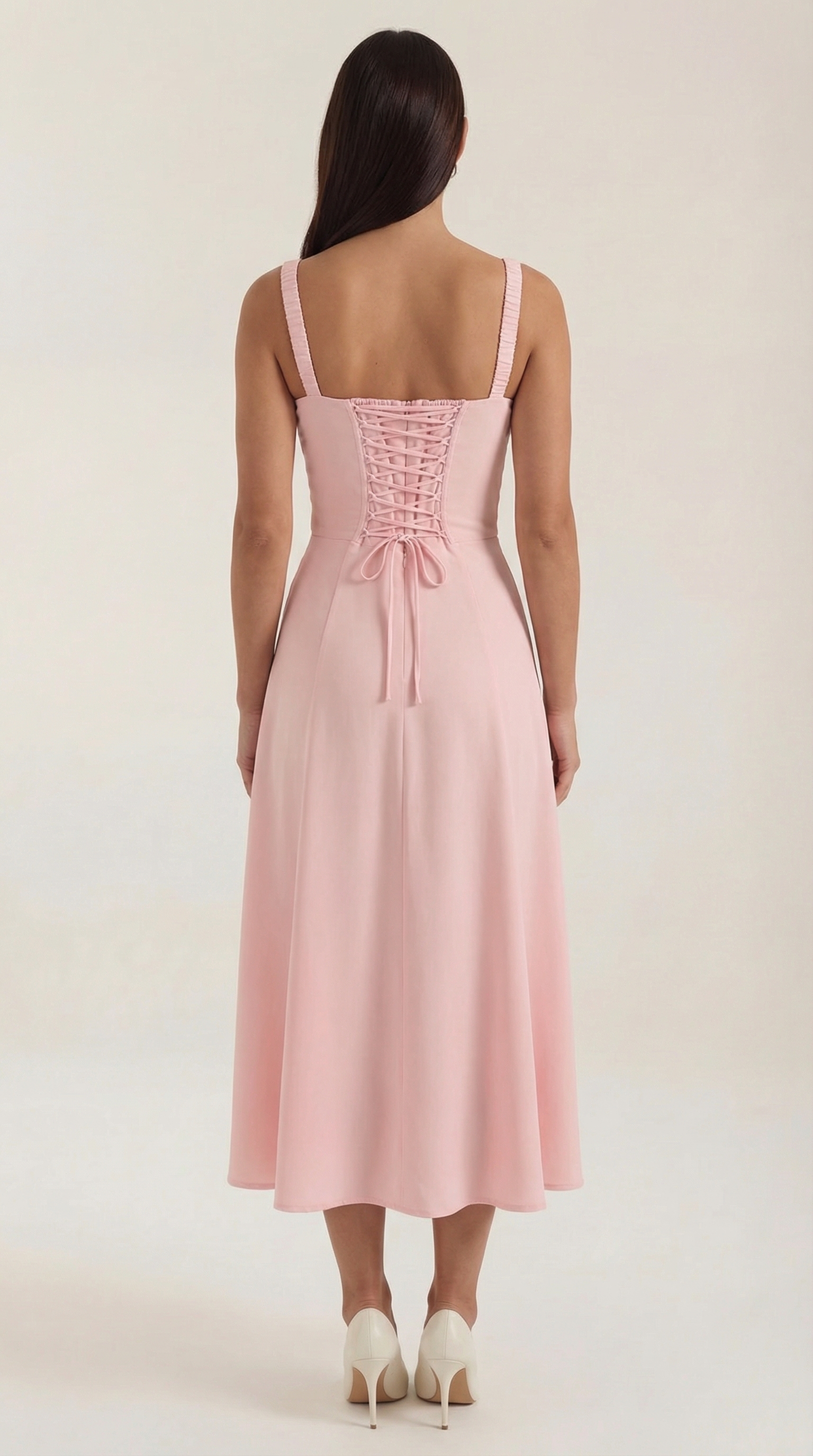 Jade Lace Up Midi Dress