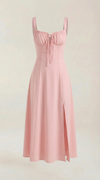 Jade Lace Up Midi Dress