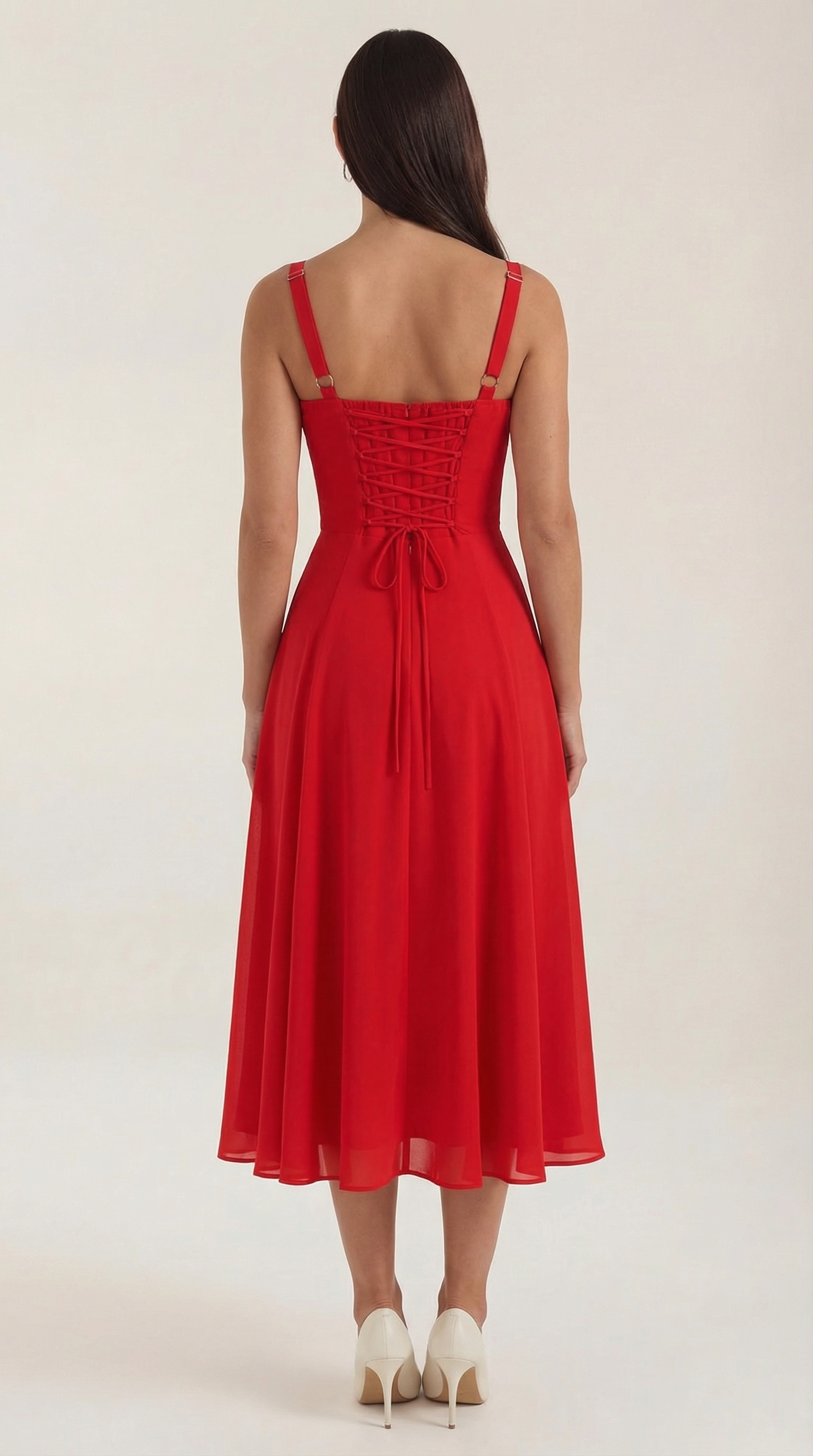 Jade Lace Up Midi Dress