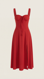 Jade Lace Up Midi Dress