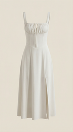 Jade Lace Up Midi Dress