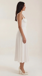 Jade Lace Up Midi Dress