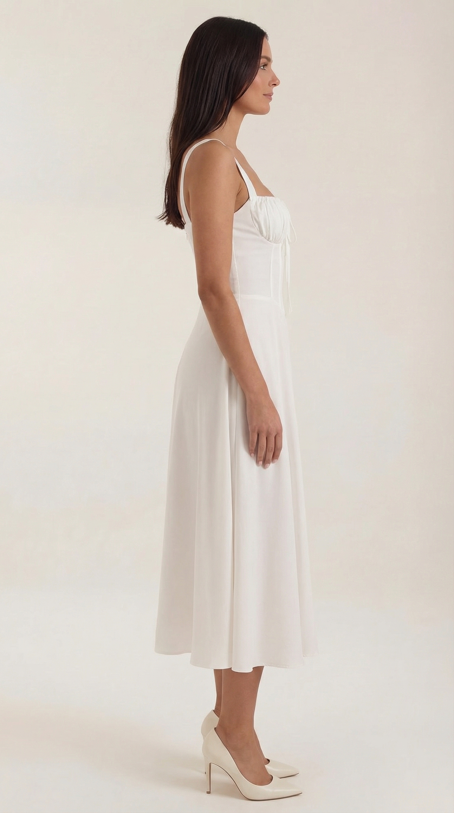 Jade Lace Up Midi Dress