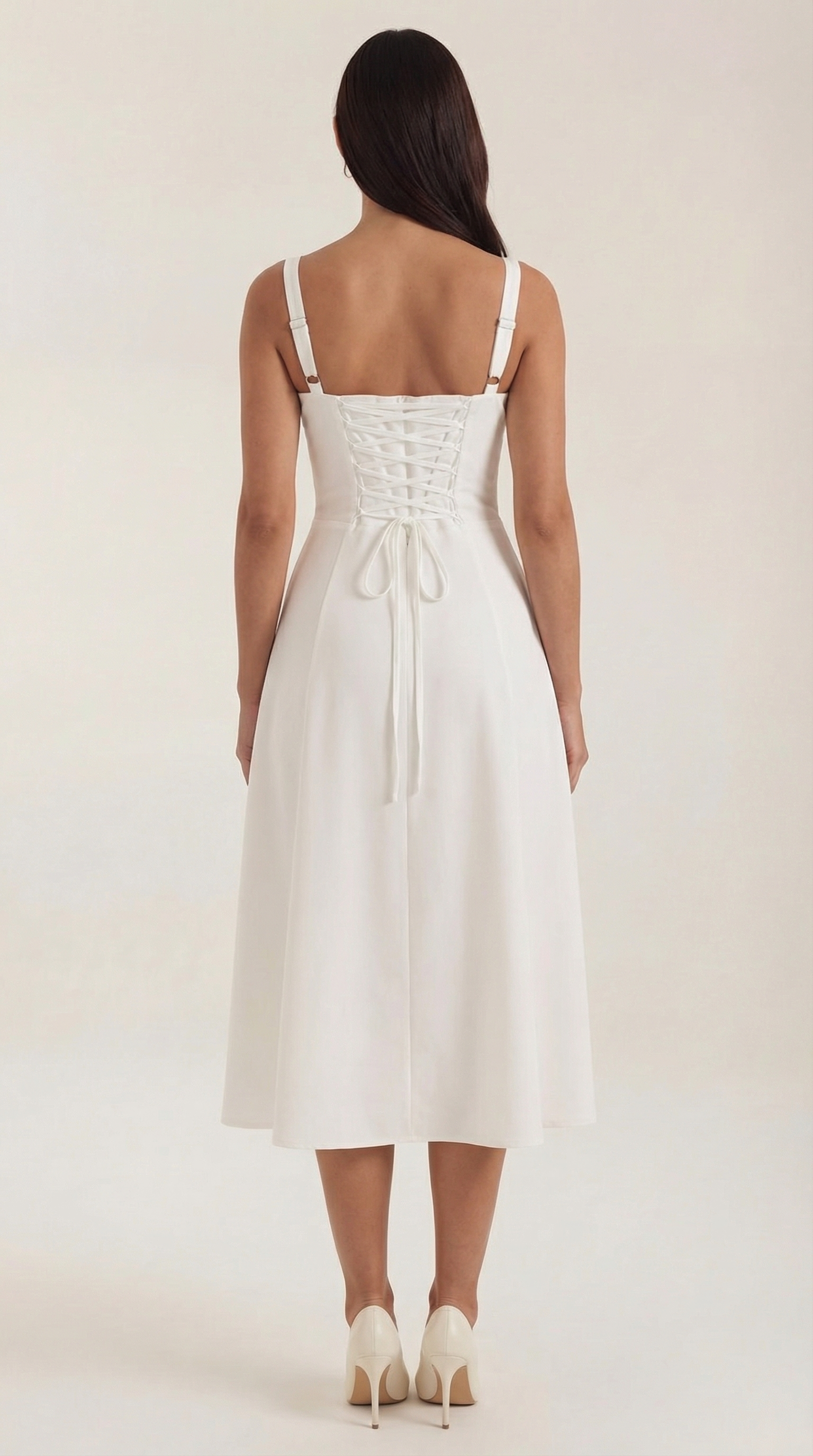 Jade Lace Up Midi Dress
