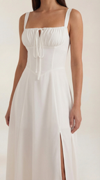 Jade Lace Up Midi Dress