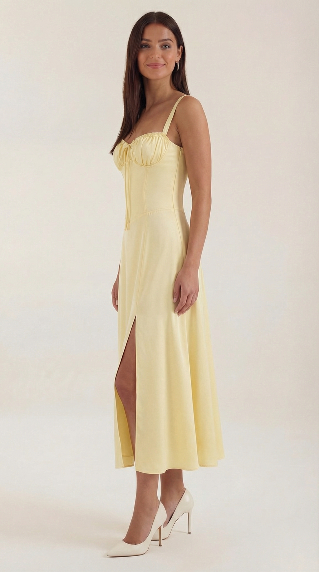 Jade Lace Up Midi Dress