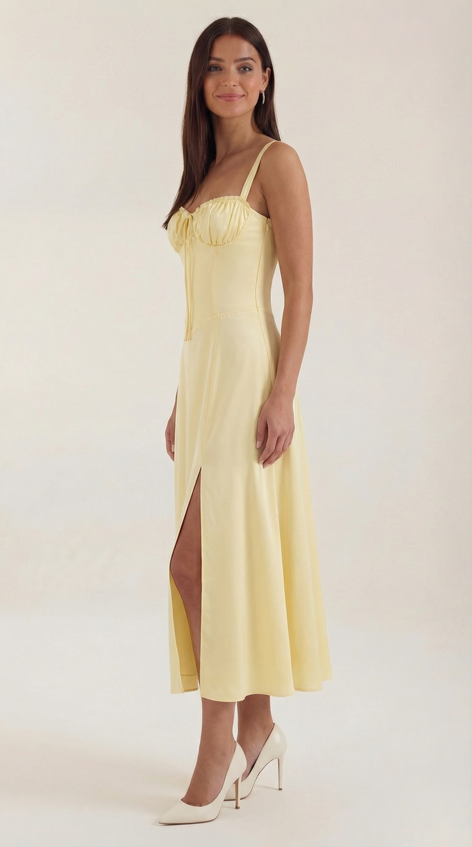 Jade Lace Up Midi Dress