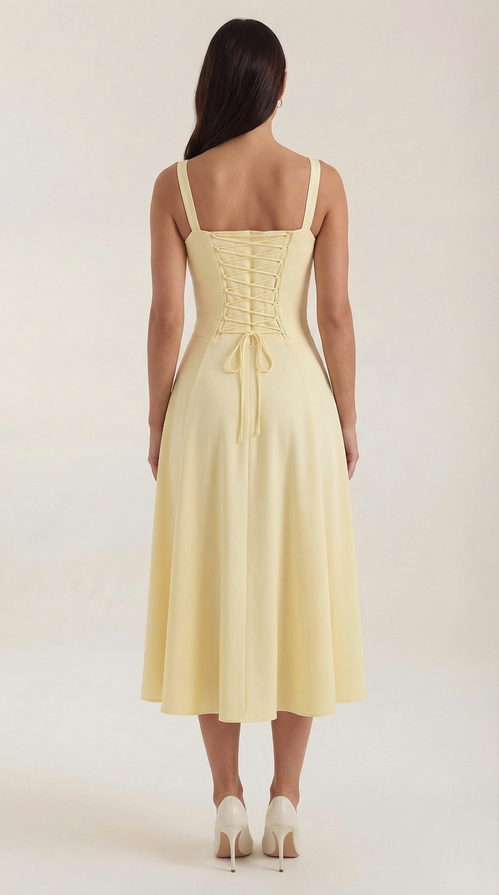 Jade Lace Up Midi Dress