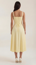 Jade Lace Up Midi Dress
