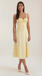 Jade Lace Up Midi Dress