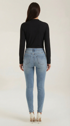 Jamie Knotted Mock Neck Blouse