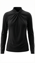Jamie Knotted Mock Neck Blouse