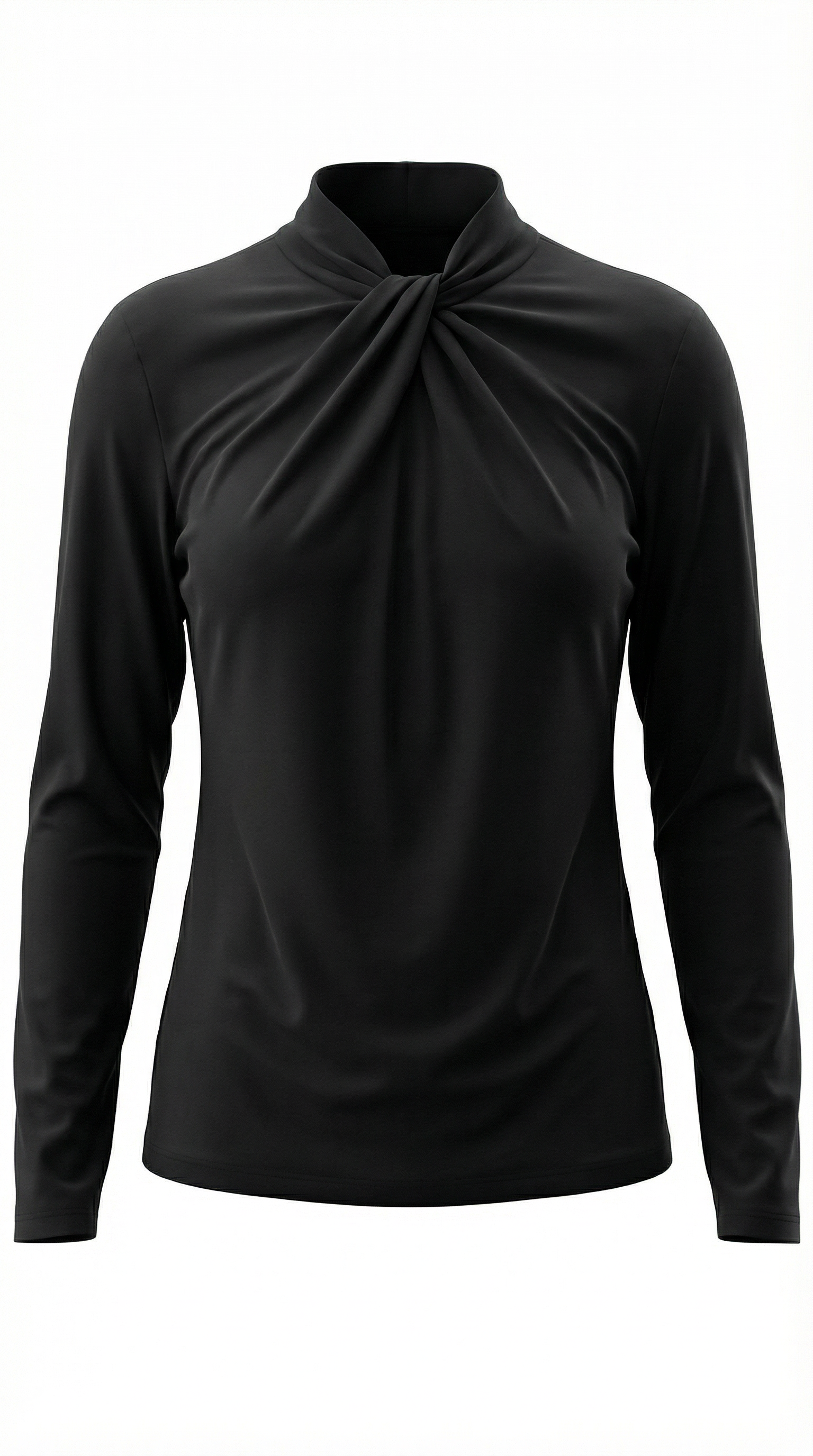 Jamie Knotted Mock Neck Blouse