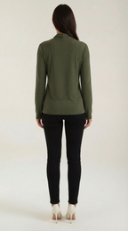 Jamie Knotted Mock Neck Blouse