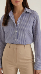 Juliana Striped Long Sleeve Blouse