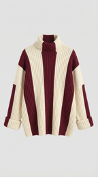 June Oversized Stripe Roll Neck Sweater