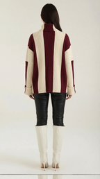 June Oversized Stripe Roll Neck Sweater