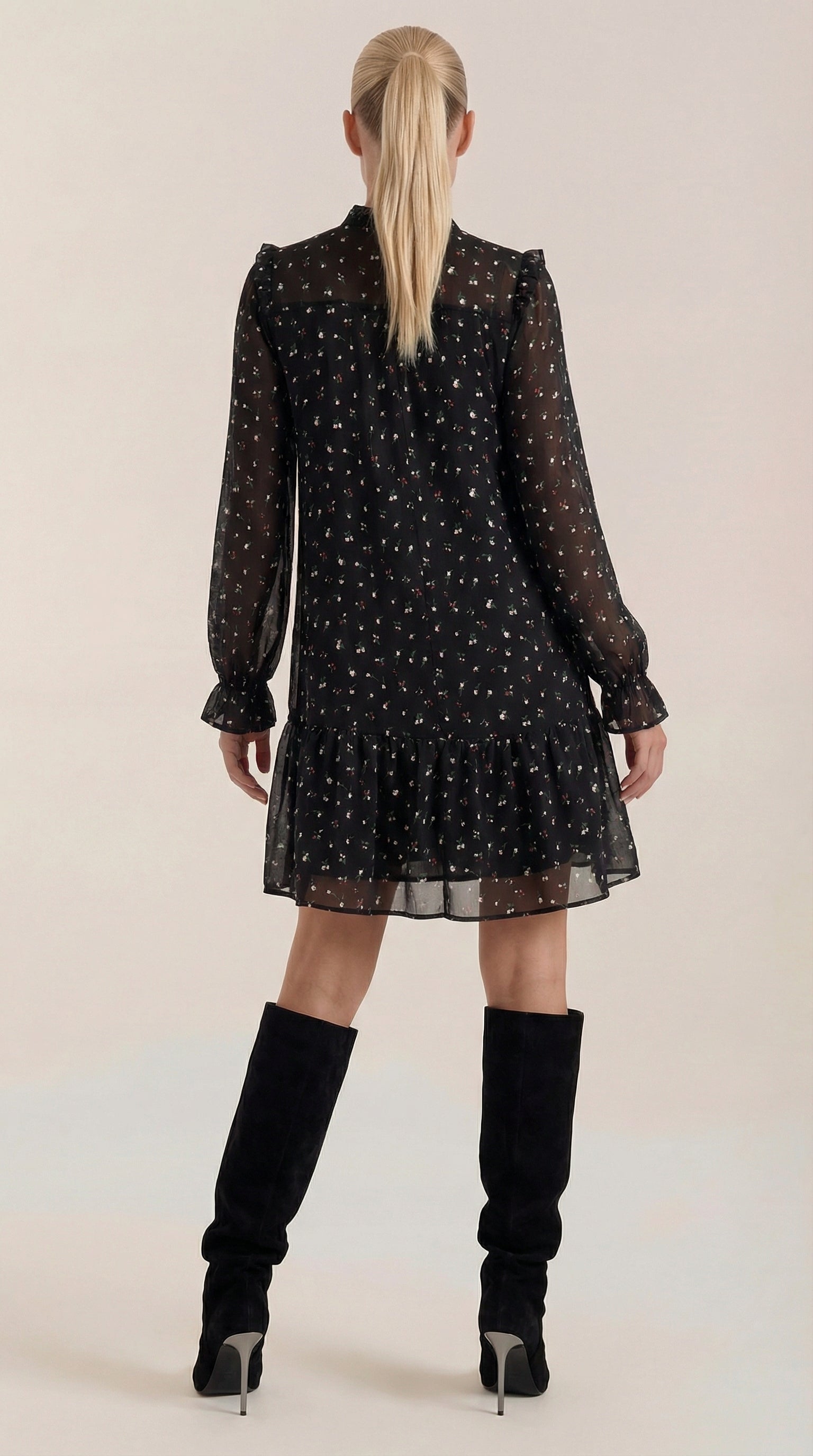 Katie Ruffle Trim Mini Dress