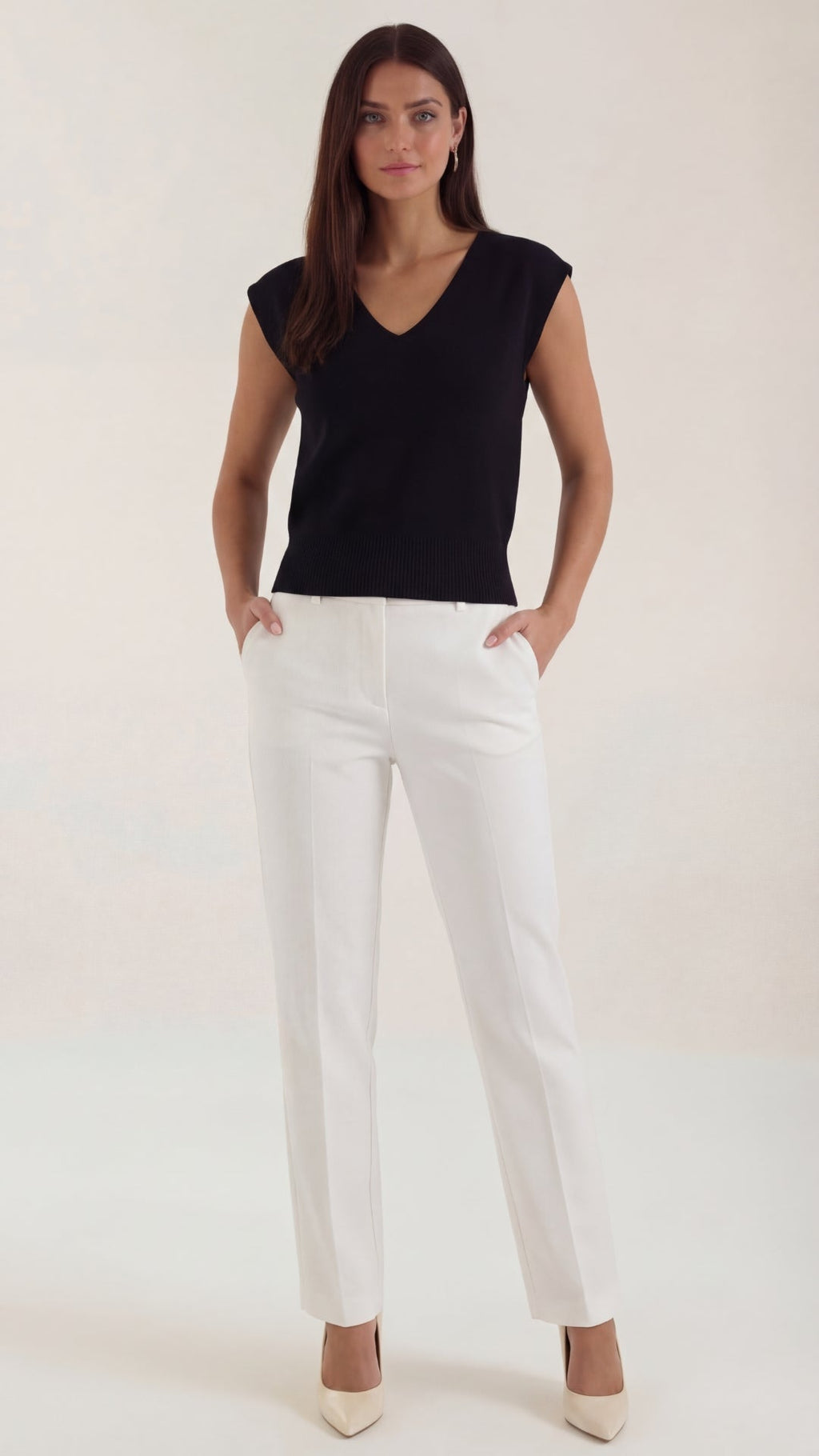 Kim Ribbed V-Neck Top