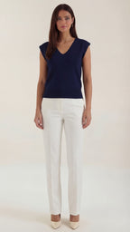 Kim Ribbed V-Neck Top