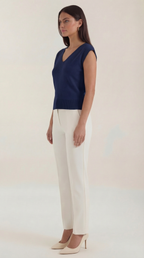 Kim Ribbed V-Neck Top
