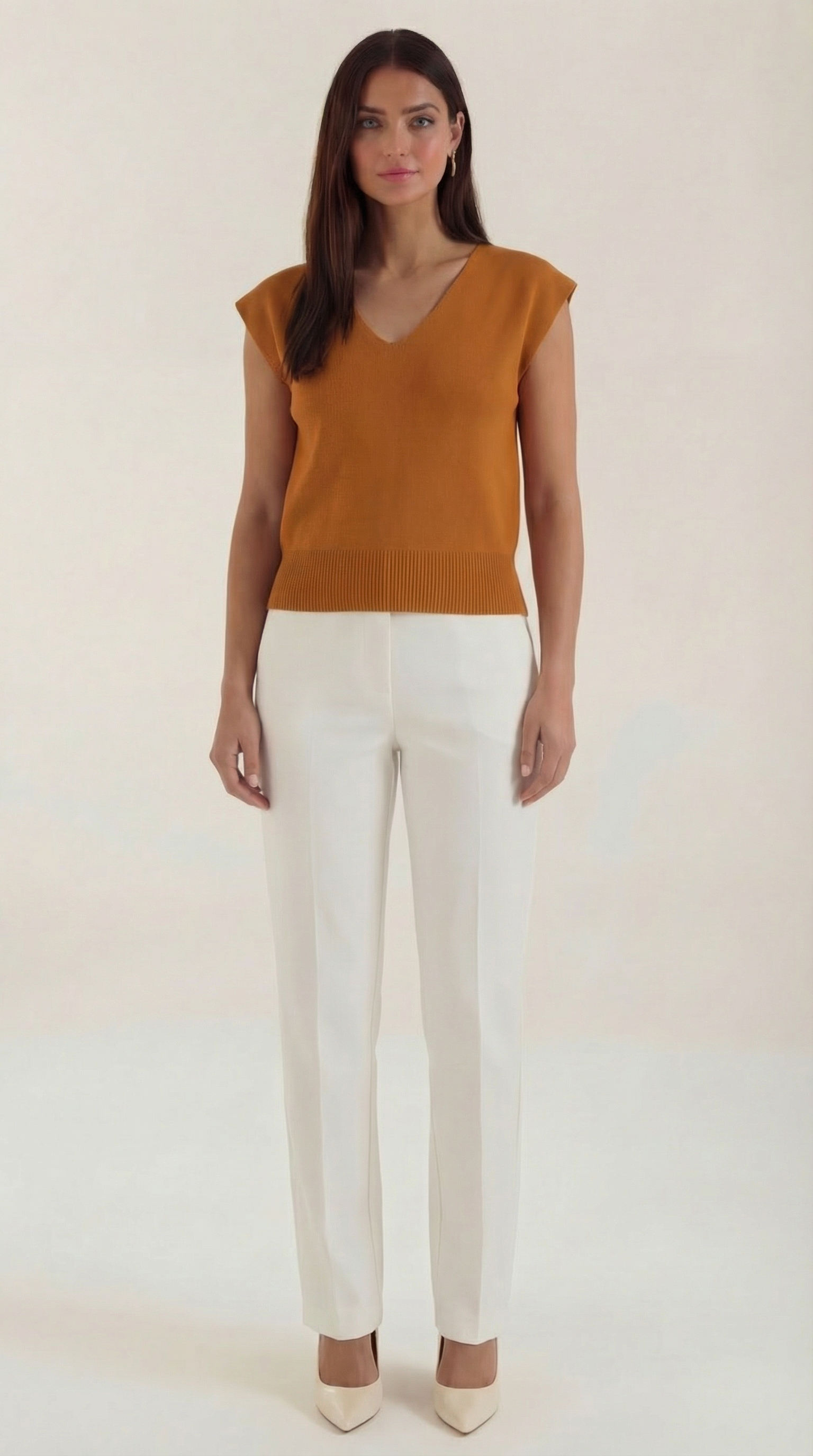 Kim Ribbed V-Neck Top