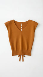 Kim Ribbed V-Neck Top